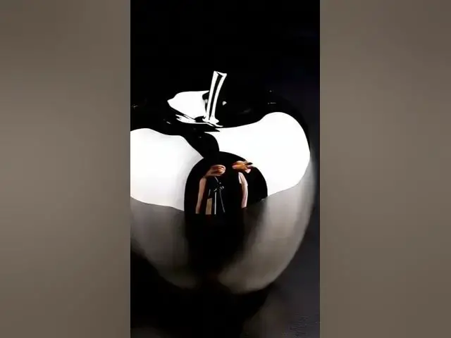 Video thumbnail for cutting a metal apple - Google Veo 3 #googleveo #googleveo3 #veo #satisfying #ai