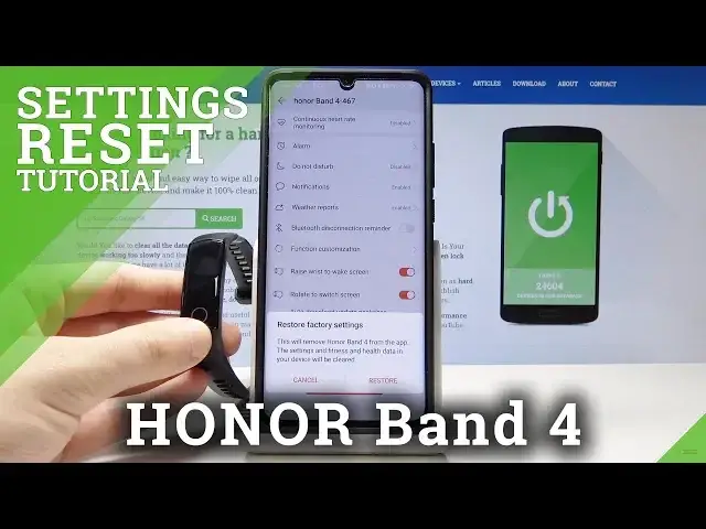 'Video thumbnail for How to Restore Factory Settings in HONOR Band 4 - Reset Settings'