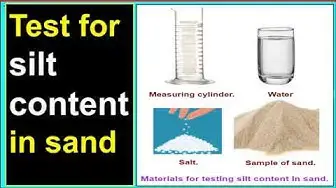 Video thumbnail for Test for silt content in sand.