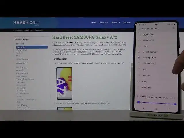 Video thumbnail for How to Set Up Alarm Sounds in SAMSUNG Galaxy A72 - Alarm Clock Settings