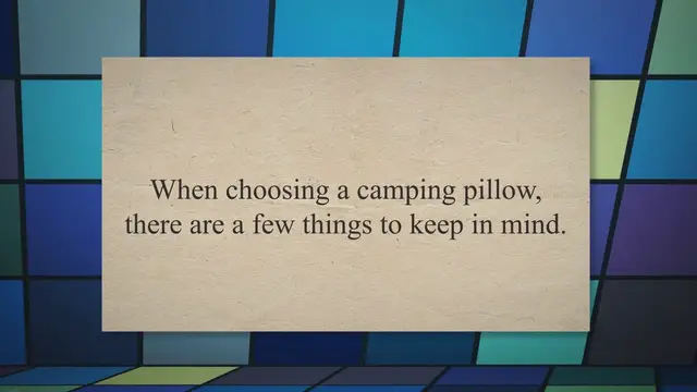 'Video thumbnail for How to Choose a Camping Pillow: Your Ultimate Guide'