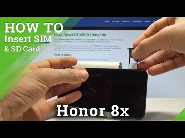 'Video thumbnail for How to Insert SIM and MicroSD Card in Honor 8x'