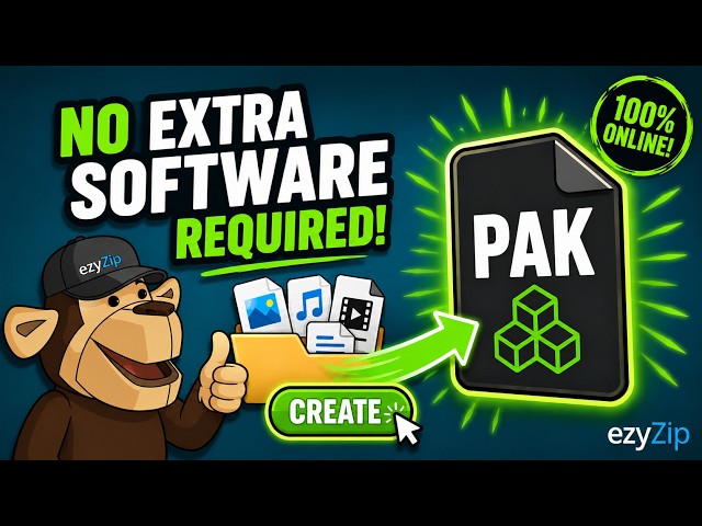 Video thumbnail for 📦 How to Create PAK Files Online Free | No Software Installation Required