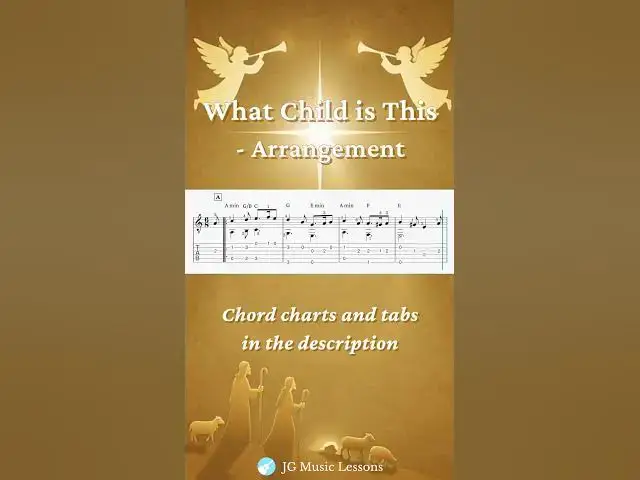 Video thumbnail for What Child is This - chords and arrangement tabs 🎸