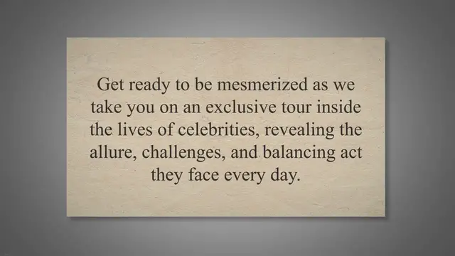 'Video thumbnail for Inside the Lives of Celebrities: Unveiling the Glamour, Challenges, and Balancing Act'