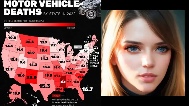 Video thumbnail for Motor Vehicle Deaths Per Capita by U.S. States (2025)