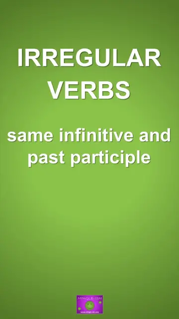 'Video thumbnail for Irregular Verbs: Same Infinitive and Past Participle'