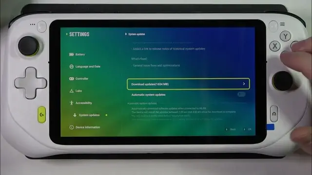 Video thumbnail for How To Check For System Updates on Logitech G Cloud