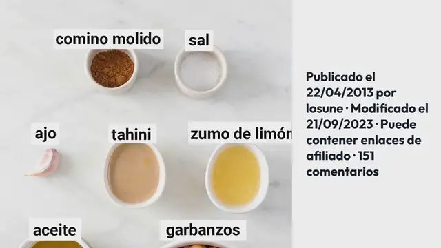 Video thumbnail for Cómo Hacer Hummus Casero de Garbanzos
