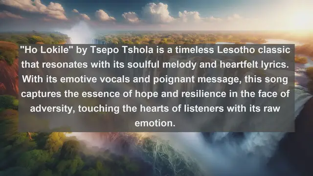 Video thumbnail for Soulful Serenades: Top 10 Beautiful Songs from Lesotho