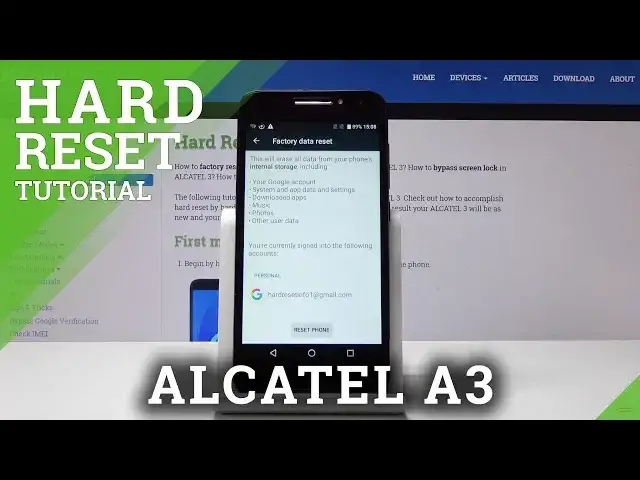 'Video thumbnail for HARD RESET ALCATEL A3 - Erase Data & Settings'
