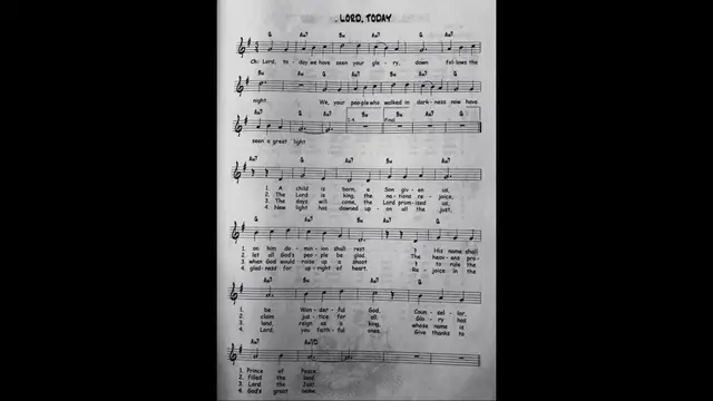 'Video thumbnail for Lord Today - Catholic Mass Song Sheet Music'