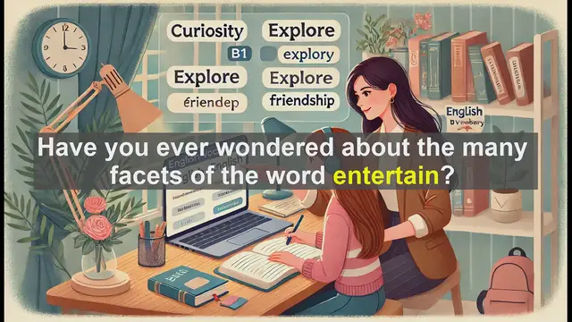 Video thumbnail for 2500 Must Know CEFR B1 Vocabulary - Understanding 'Entertain': Meanings and Uses for B1 English