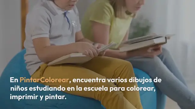 Video thumbnail for Dibujos de niños estudiando en la escuela para colorear