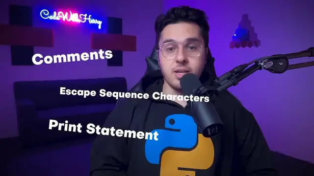 Video thumbnail for Comments, Escape Sequences & Print Statement _ Python Tutorial - Day #5