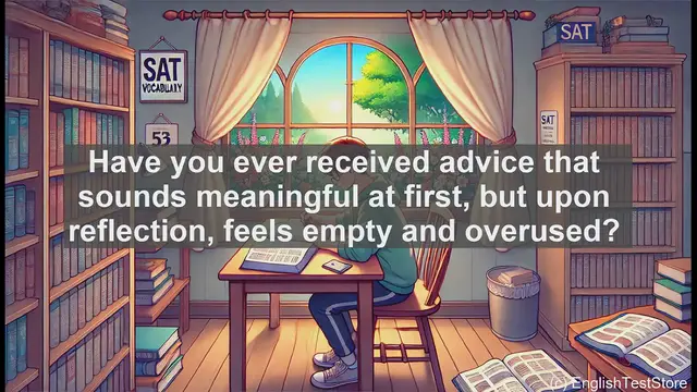 Video thumbnail for 5000 Must Know SAT Vocabulary - Platitude: Unmasking Empty Phrases in Everyday Speech