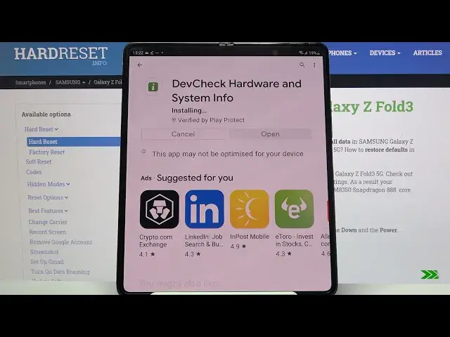 'Video thumbnail for How to Check SAMSUNG Galaxy Z Fold 3 Specifications – DevCheck Hardware & System Info'