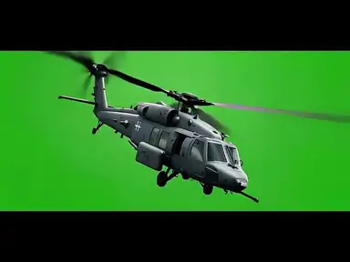 'Video thumbnail for UH 60 Black Hawk Helicopter Flying Against Green Screen'