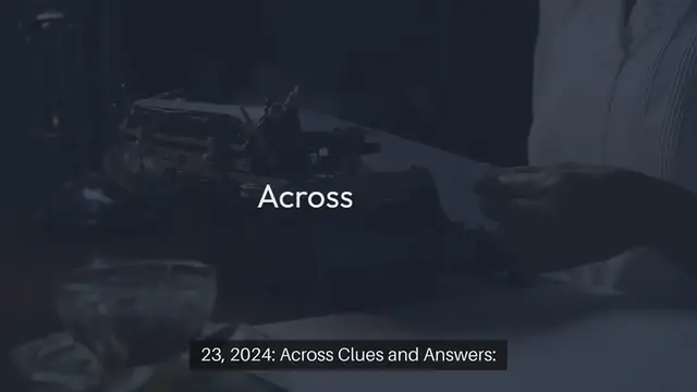 Video thumbnail for Wall Street Journal Crossword Clues and Answers September 23, 2024