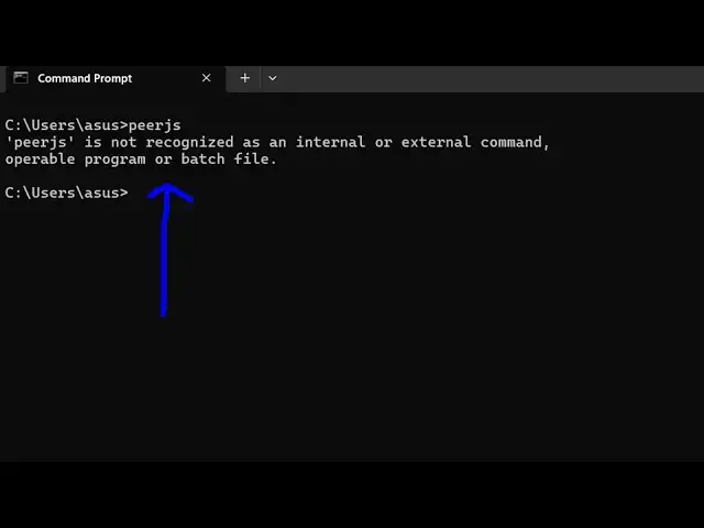 Video thumbnail for How to fix peerjs is not Recognized as Internal and External Command Operable Program