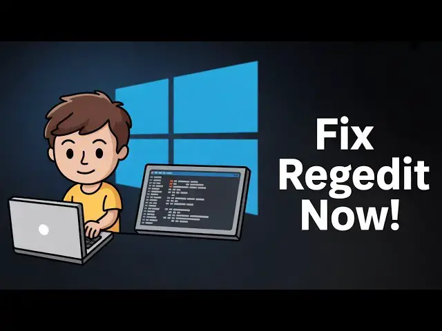 Video thumbnail for How to Fix Regedit not Working or Disabled to Enable Regedit Registry Editor Manually in Windows