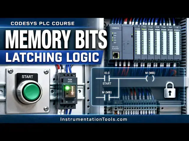 Video thumbnail for CODESYS PLC Course: Memory Bits and Latching Logic Program