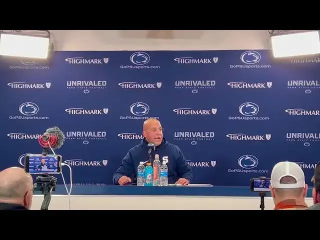 Video thumbnail for James Franklin speaks after Penn State football clinches Big Ten Championship berth