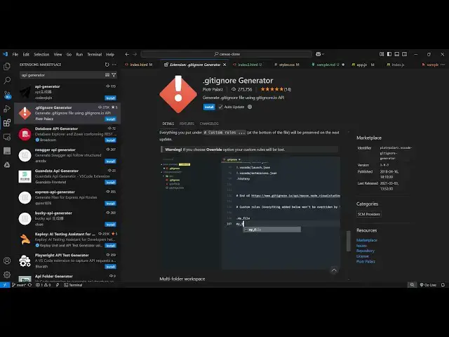 Video thumbnail for VS Code Power Up Auto Generate .gitignore Files for Any Project