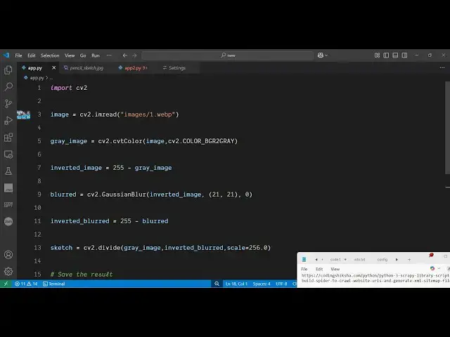 Video thumbnail for Python 3 OpenCV Script to Cartoonify Image & Export a Pencil Sketch as Image in Terminal