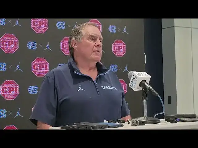 'Video thumbnail for #UNC coach Bill Belichick pre-Richmond press conference'