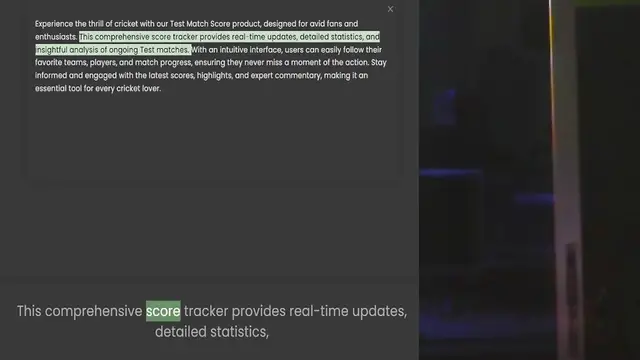Video thumbnail for enthusiasts. This comprehensive score tracker provides real-time updates, detailed statistics, and insightful analysis of ongoing Test matches. With an intuitive interface, users can easily follow their favorite teams, players, and match