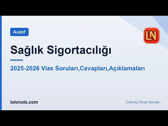 Video thumbnail for auzef, Sağlık Sigortacılığı, Sağlık Yönetimi