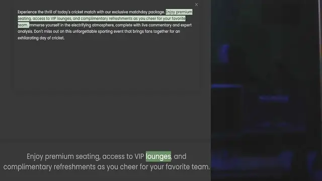 Video thumbnail for seating, access to VIP lounges, and complimentary refreshments as you cheer for your favorite team. Immerse yourself in the electrifying atmosphere, complete with live commentary and expert analysis. Don't miss out on this unforgettable s