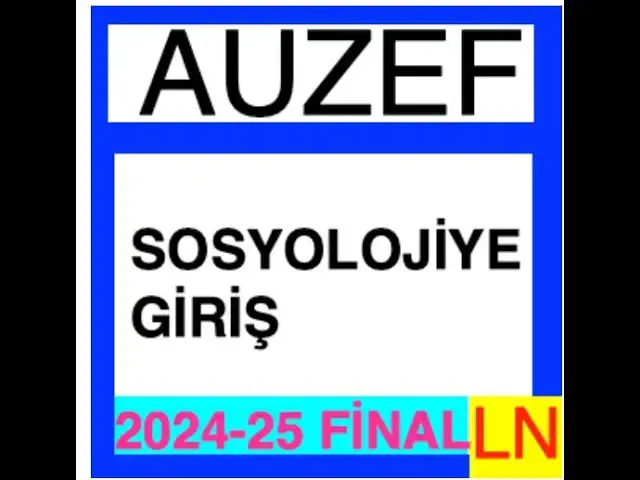 Video thumbnail for Auzef Sosyolojiye Giriş 2024-2025 Final Soruları