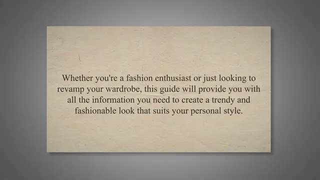 Video thumbnail for Unlocking the Secrets of Trendy Fashion: Your Guide to Creating a Stylish Look for This Season