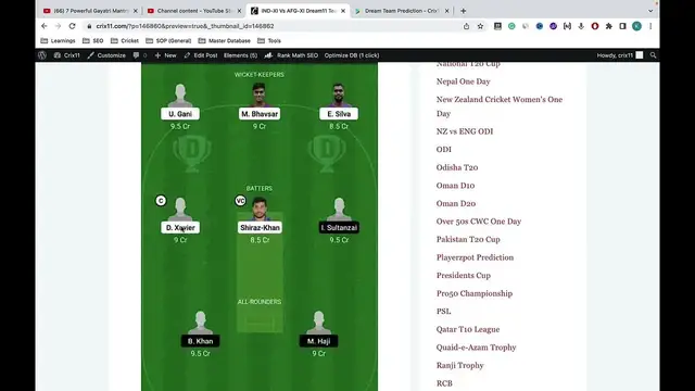 Video thumbnail for IND-XI Vs AFG-XI Dream11 Prediction INDXI Vs AFGXI Dream11 Team IND XI Vs AFG XI Dream11 Team Today
