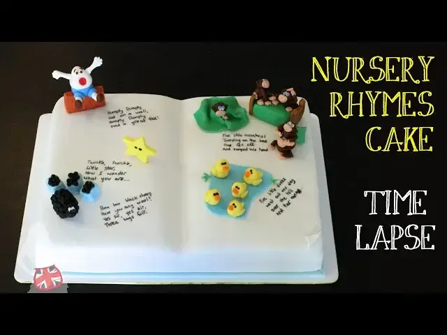 Video thumbnail for Nursery Rhyme Book Cake | Time Lapse