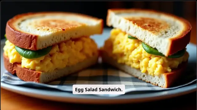 'Video thumbnail for Egg Salad Sandwich Recipe'