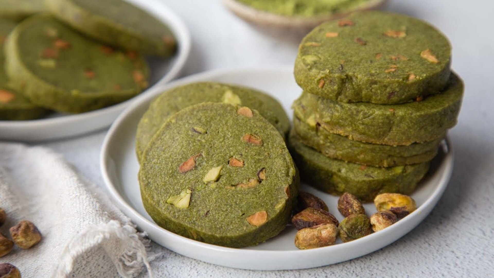 Video thumbnail for Matcha Shortbread Cookies Recipe