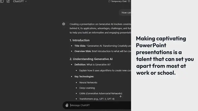 Video thumbnail for How to Use ChatGPT to Make Engaging PowerPoint Presentations