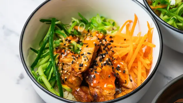 Video thumbnail for Korean BBQ Chicken Rice Bowl Recipe