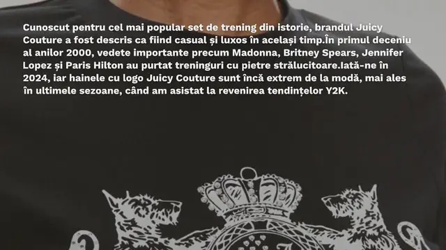 Video thumbnail for 5 lucruri interesante despre brandul Juicy Couture – descoperă fenomenul treningurilor legendare din velur