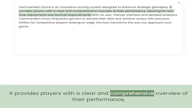 Video thumbnail for provides players with a clear and comprehensive overview of their performance, allowing for real-time adjustments and tactical improvements. With its user-friendly interface and detailed analytics, Commanders Score empowers gamers to elev