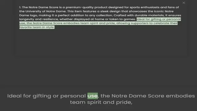 Video thumbnail for the University of Notre Dame. This item features a sleek design that showcases the iconic Notre Dame logo, making it a perfect addition to any collection. Crafted with durable materials, it ensures longevity and resilience, whether displa