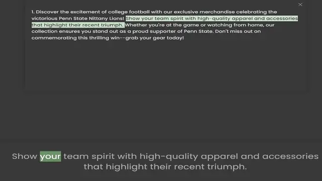 Video thumbnail for victorious Penn State Nittany Lions! Show your team spirit with high-quality apparel and accessories that highlight their recent triumph. Whether you're at the game or watching from home, our collection ensures you stand out as a proud su