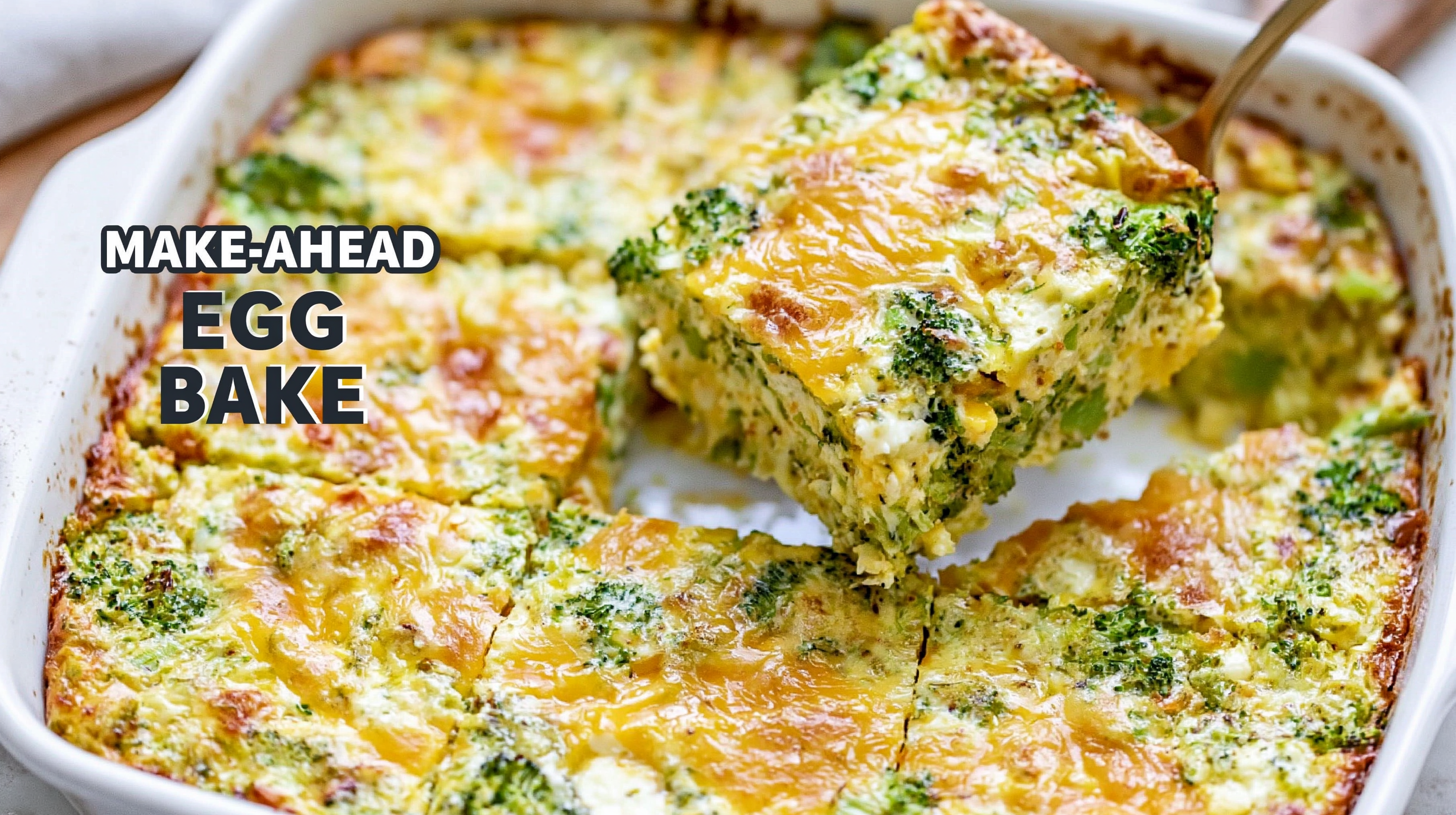 Video thumbnail for Broccoli Cheddar Egg Bake Recipe for Easy Make Ahead Breakfast #BreakfastRecipe #EggBake
