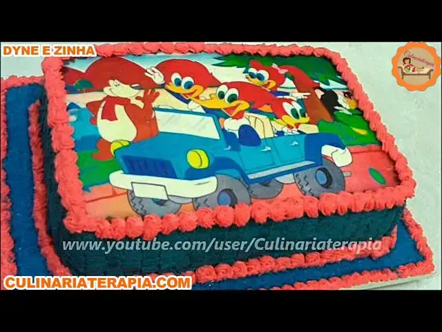 Video thumbnail for Bolo de Morango Recheado e Decorado para Aniversário - Bolo Turma do Pica-pau