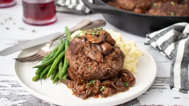 'Video thumbnail for Red Wine And Truffle Chopped Steak Recipe'