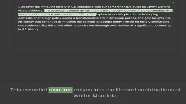 Video thumbnail for vice presidency. This essential resource delves into the life and contributions of Walter Mondale, who served as Carter's vice president from 1977 to 1981. Explore Mondale's pivotal role in shaping domestic and foreign policy during a tra