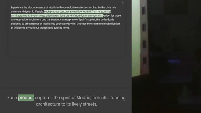 Video thumbnail for culture and dynamic lifestyle. Each product captures the spirit of Madrid, from its stunning architecture to its lively streets, offering a unique blend of tradition and modernity. Perfect for those who appreciate art, history, and the en